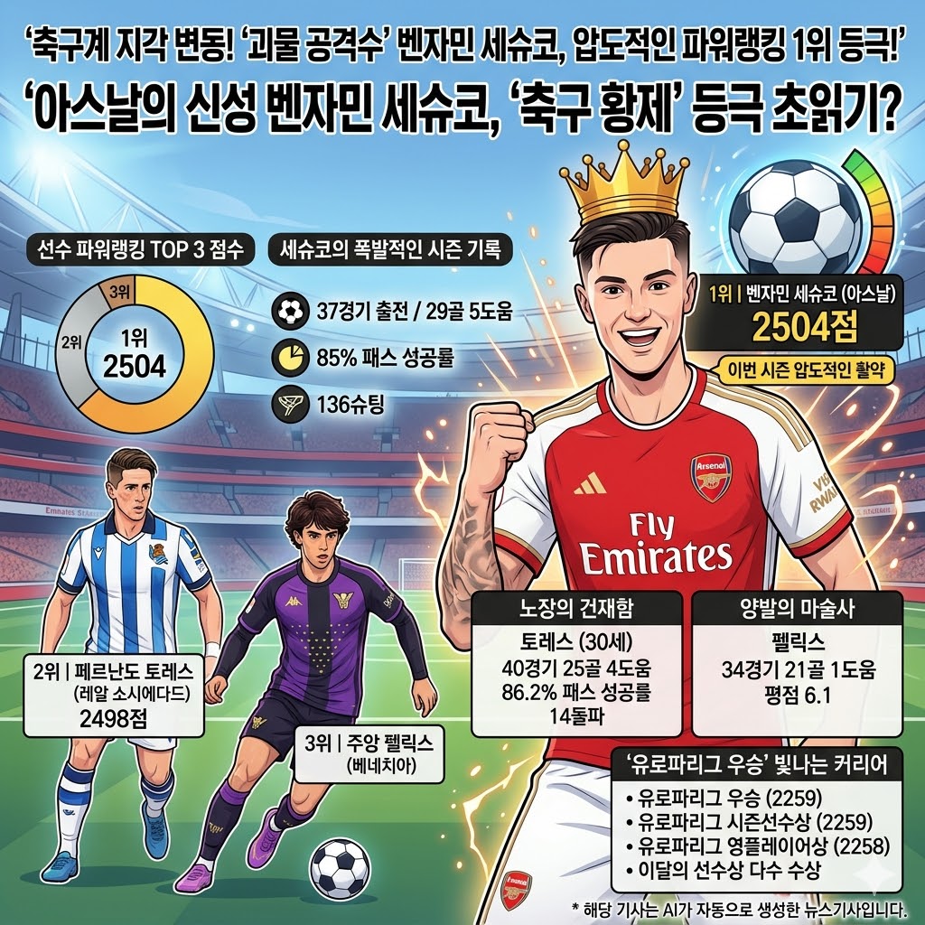 * 세슈코, 압도적 1위 등극 축구계 지각변동* 토레스,